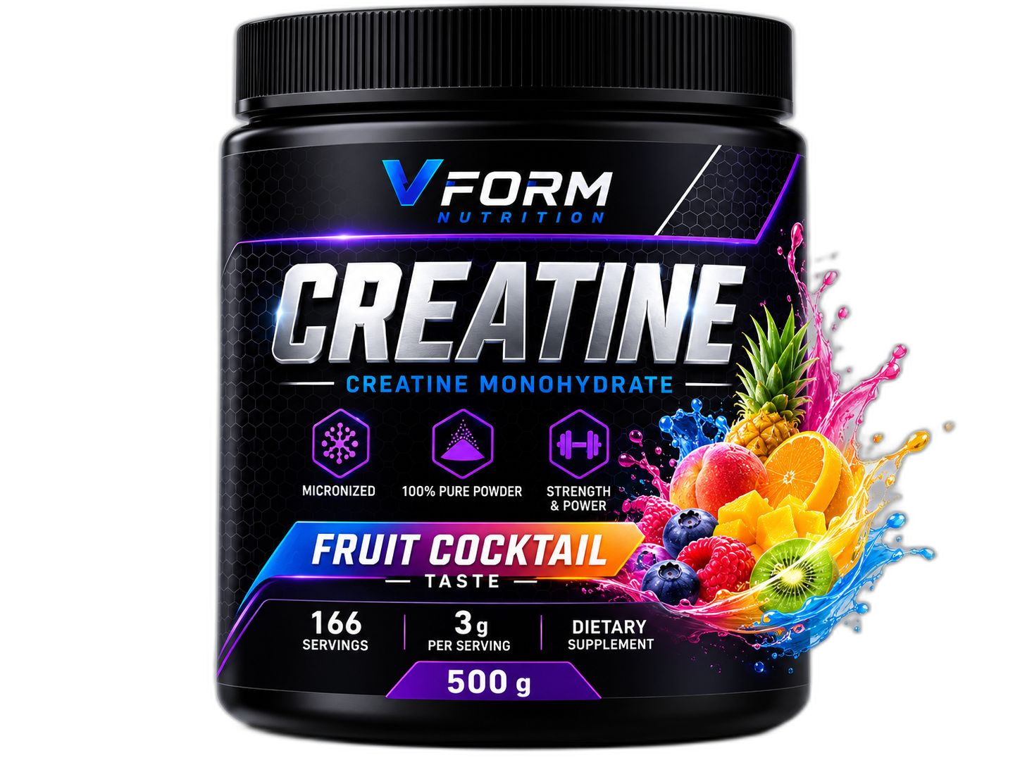 Creatine Monohydrate — Cocktail Fruit Flavor טעם קוקטייל פירות